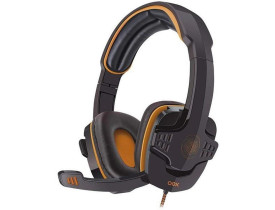 Headset Gamer Target Biauricular Usb Com Microfone Preto/Laranja Hs203 Oex - 1