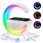 Caixa De Som Bluetooth Luminaria Led Rgb Com Carregador Por Inducao Speaker Bt2301 Rhos - 2